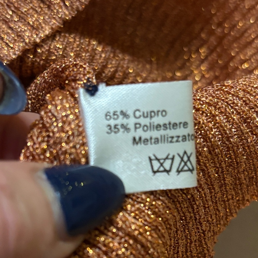 Luisa Spagnoli Sparkling Copper Sleeveless Turtleneck Sweater medium - Picture 5 of 7